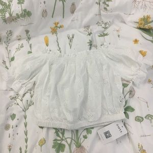 Eyelet Off the Shoulder Top